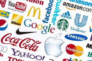 Kiev, Ukraine - February 21, 2012 - A logotype collection of well-known world brand's printed on paper. Include Google, Mc'Donald's, Nike, Coca-Cola, Facebook, Apple, Yahoo, Nikon, YouTube, Adidas, Amazon.com, Unilever, Twitter, Mastercard, Samsung, Canon and Starbuck's logos.